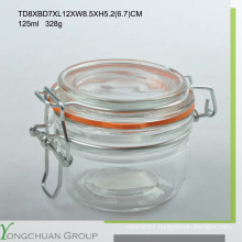 125ml/200ml/350ml Popular Clip Glass Jar / Canister /Bottle with Glass/ Ceramic Lid for Supermarket